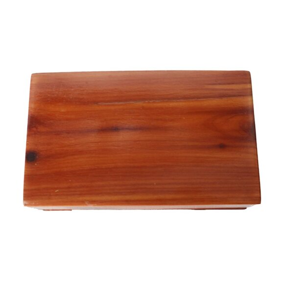 Vintage Cedar Dovetailed Wooden Recipe Box Wood - Picture 3 of 6